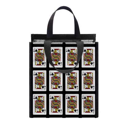 Jack Of Spades Pattern Print Insulated Lunch Tote