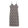 Jack Of Spades Pattern Print Jersey Midi Cami Dress