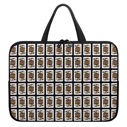Jack Of Spades Pattern Print Laptop Sleeve With Handle