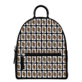 Jack Of Spades Pattern Print Leather Backpack