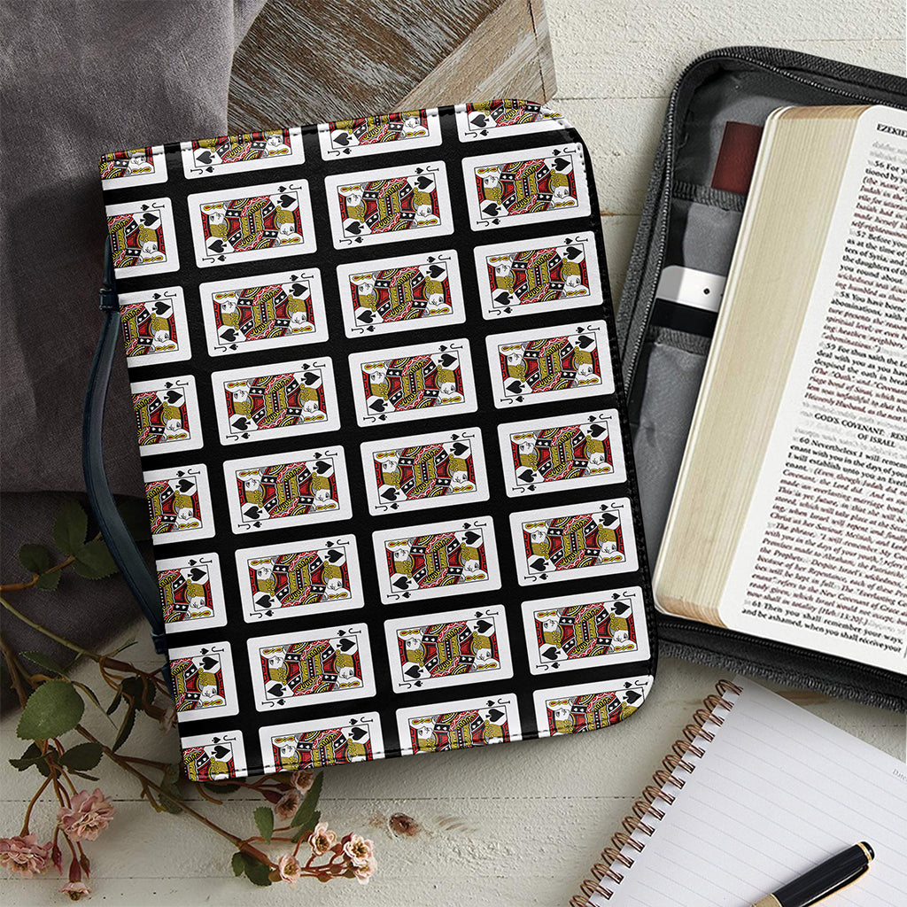 Jack Of Spades Pattern Print Leather Bible Cover