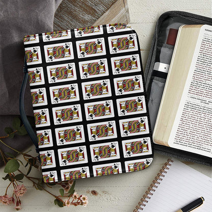 Jack Of Spades Pattern Print Leather Bible Cover