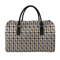 Jack Of Spades Pattern Print Leather Duffel Bag