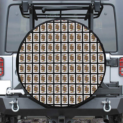 Jack Of Spades Pattern Print Leather Spare Tire Cover