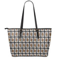 Jack Of Spades Pattern Print Leather Tote Bag With Zipper