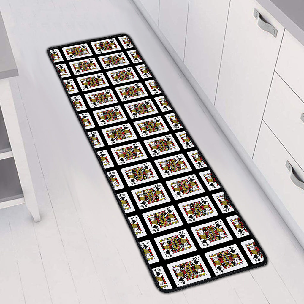 Jack Of Spades Pattern Print Long Kitchen Mat