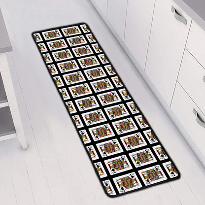 Jack Of Spades Pattern Print Long Kitchen Mat