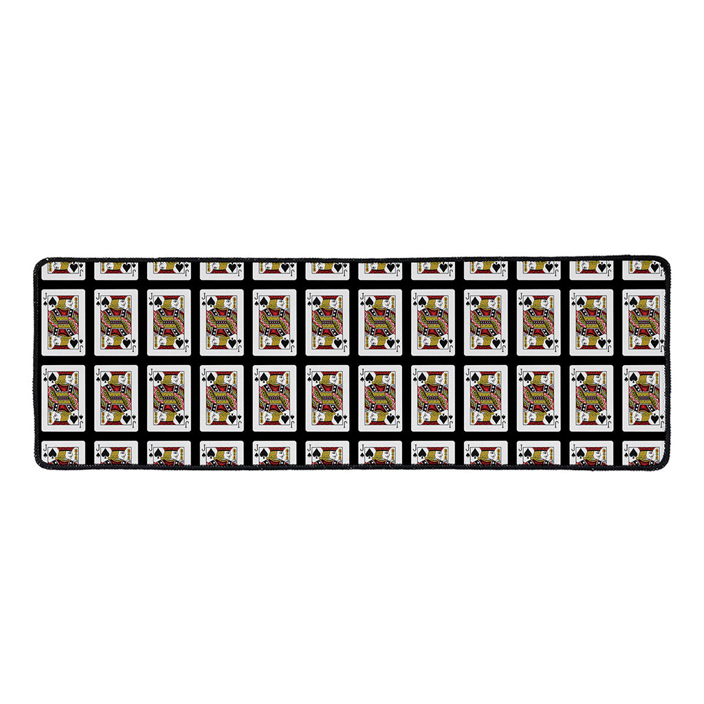 Jack Of Spades Pattern Print Long Kitchen Mat