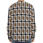Jack Of Spades Pattern Print Long Sleeve Baseball Jersey
