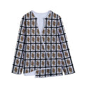 Jack Of Spades Pattern Print Long Sleeve Short Coat