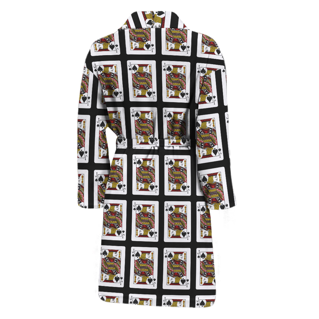 Jack Of Spades Pattern Print Men's Bathrobe