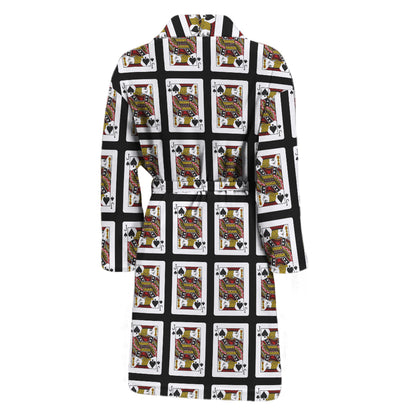 Jack Of Spades Pattern Print Men's Bathrobe