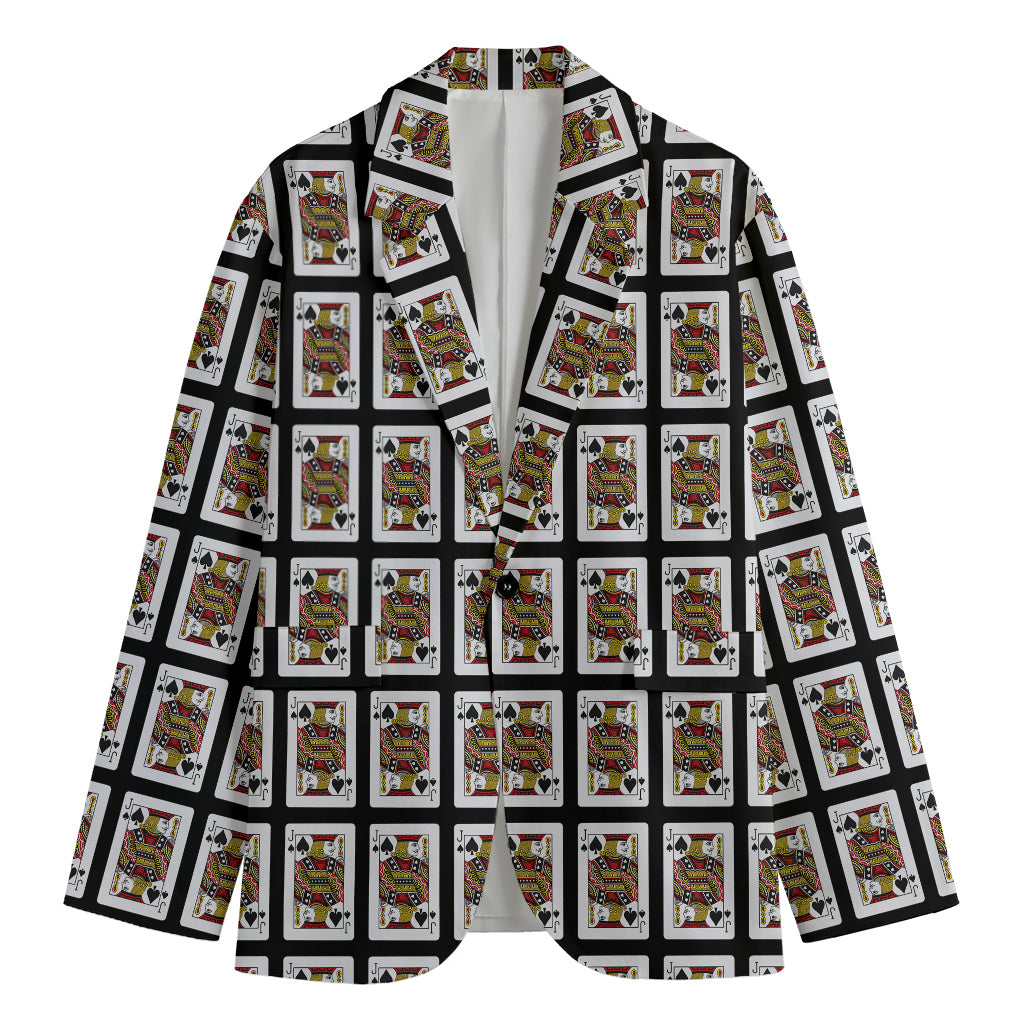 Jack Of Spades Pattern Print Men's Blazer