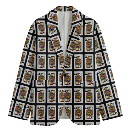 Jack Of Spades Pattern Print Men's Blazer