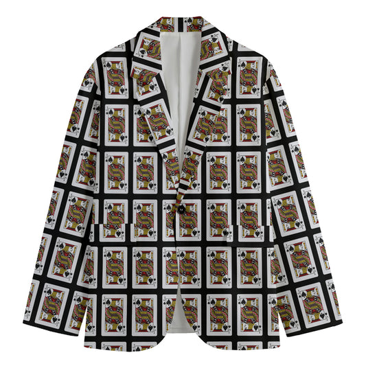 Jack Of Spades Pattern Print Men's Blazer