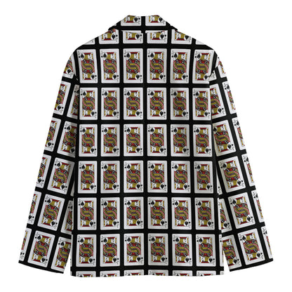 Jack Of Spades Pattern Print Men's Blazer
