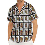 Jack Of Spades Pattern Print Men's Deep V-Neck Shirt