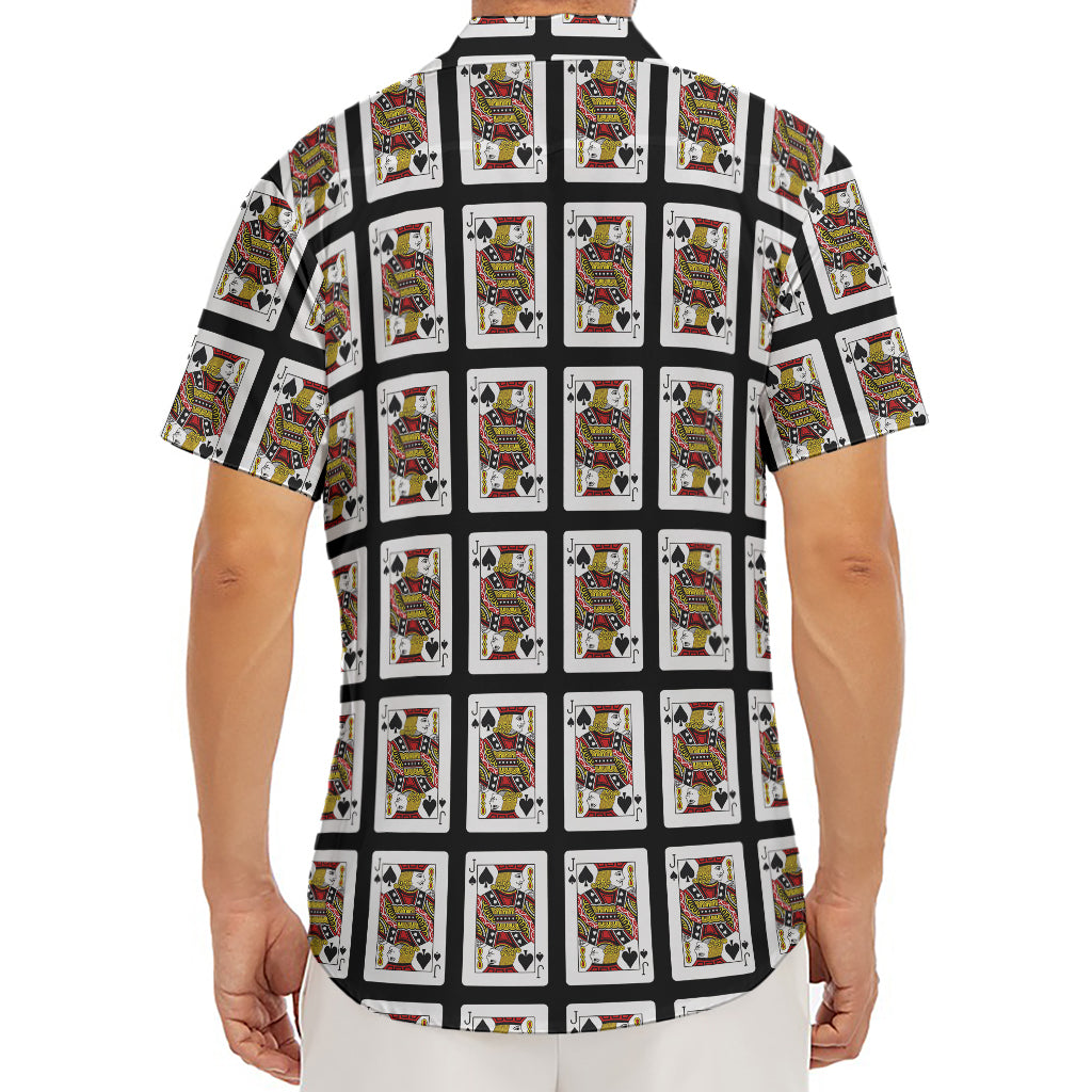 Jack Of Spades Pattern Print Men's Deep V-Neck Shirt