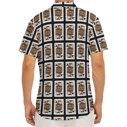 Jack Of Spades Pattern Print Men's Deep V-Neck Shirt