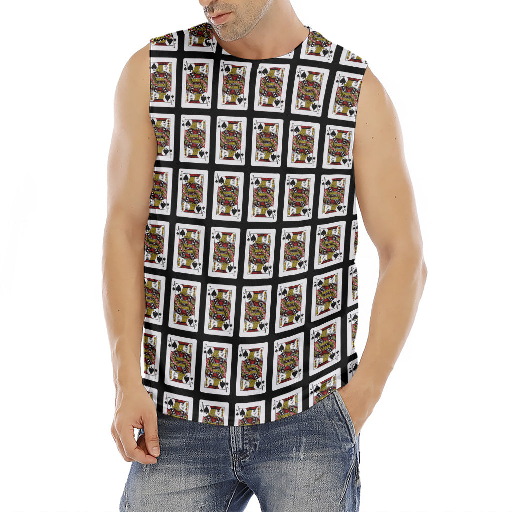 Jack Of Spades Pattern Print Men's Fitness Tank Top