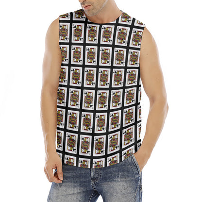 Jack Of Spades Pattern Print Men's Fitness Tank Top