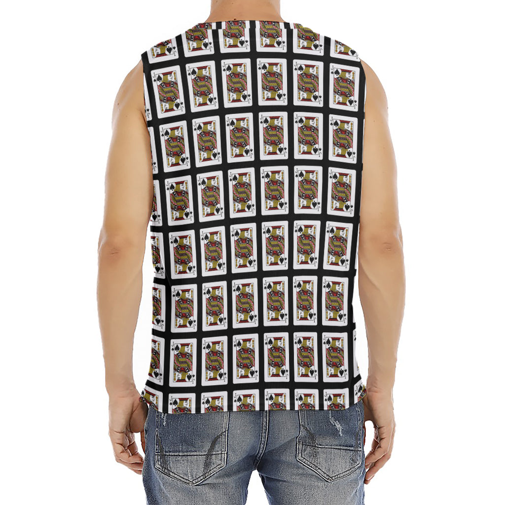 Jack Of Spades Pattern Print Men's Fitness Tank Top
