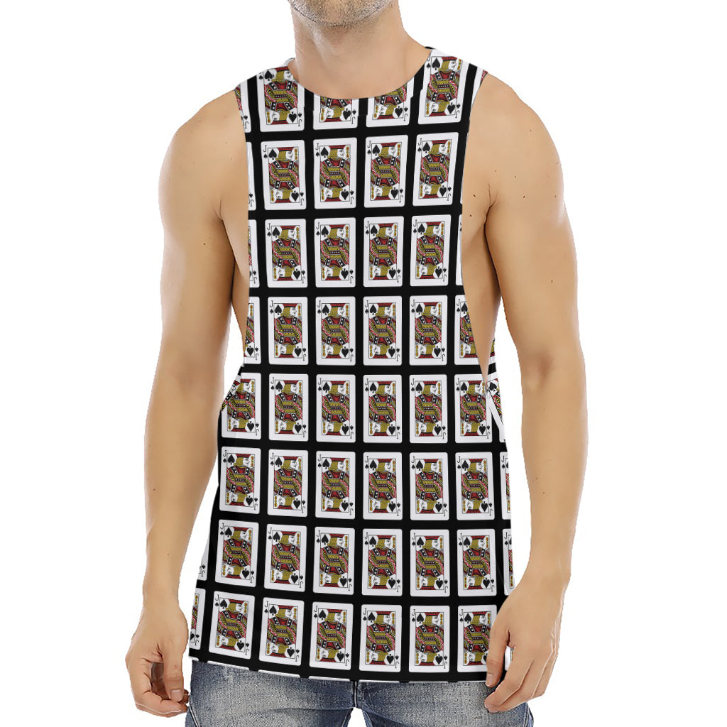 Jack Of Spades Pattern Print Men's Muscle Tank Top