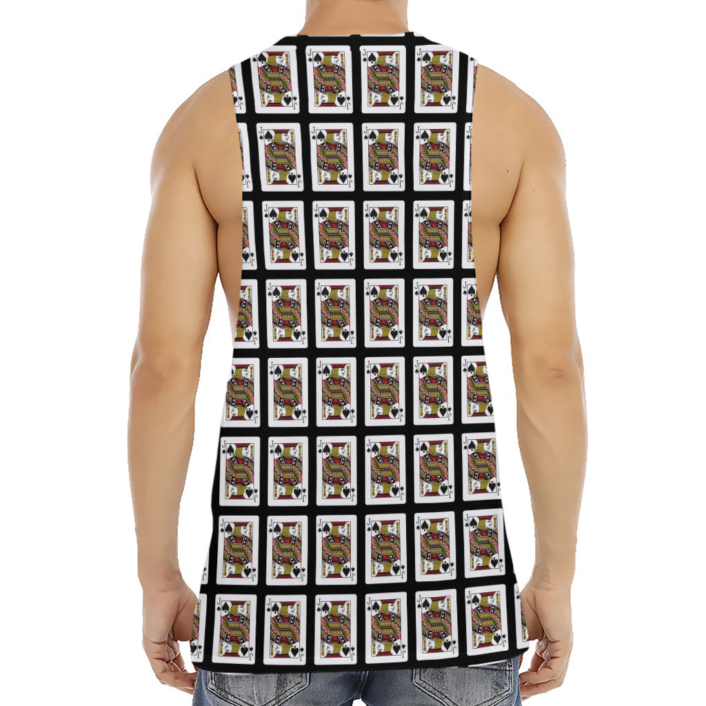 Jack Of Spades Pattern Print Men's Muscle Tank Top