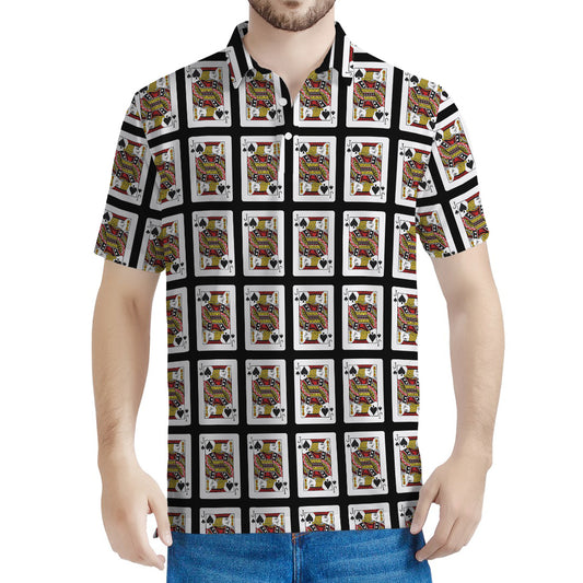 Jack Of Spades Pattern Print Men's Polo Shirt