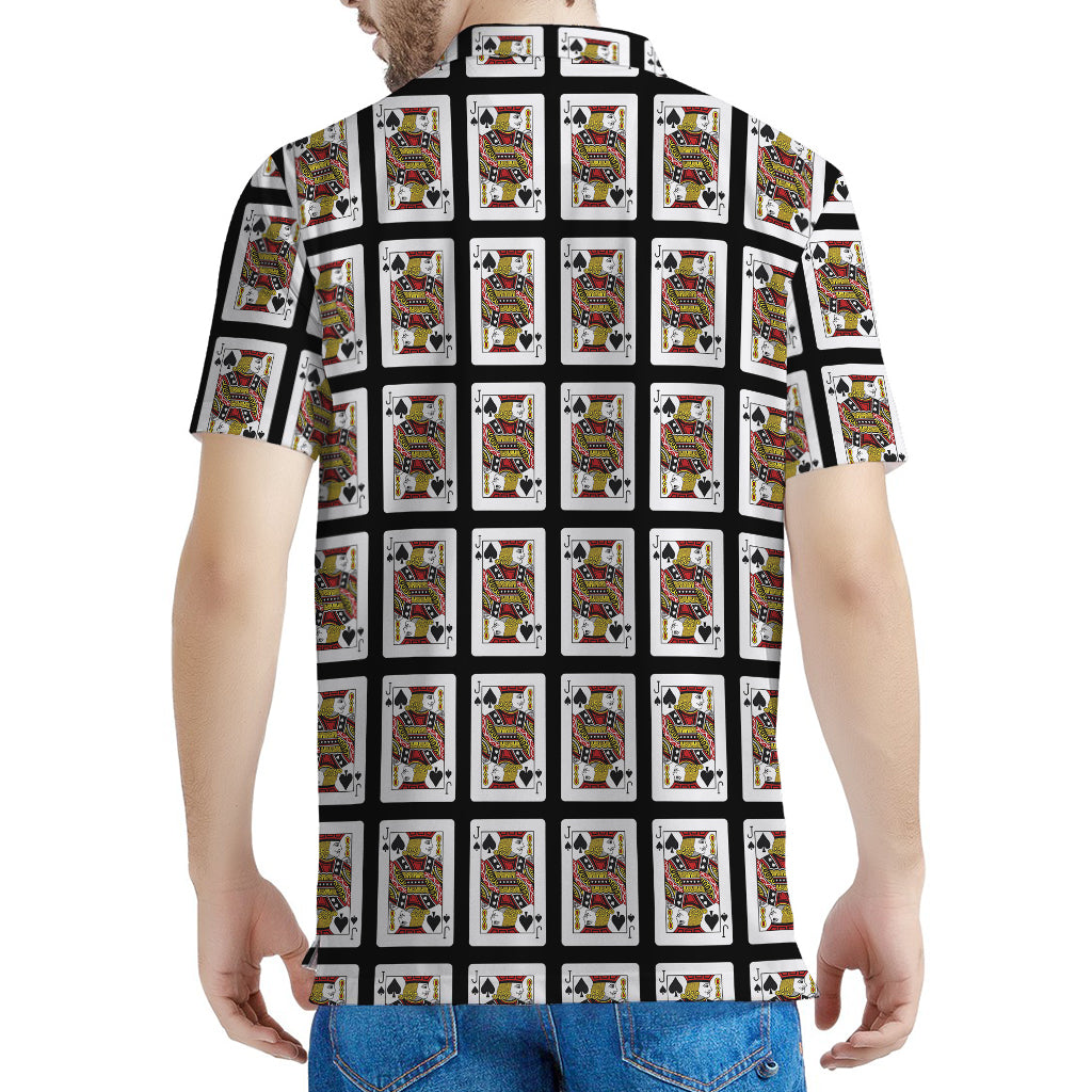 Jack Of Spades Pattern Print Men's Polo Shirt