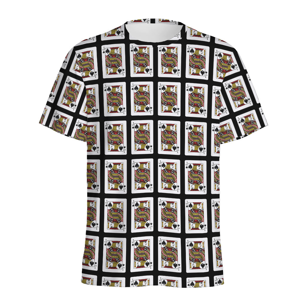 Jack Of Spades Pattern Print Men's Sports T-Shirt