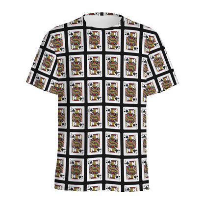 Jack Of Spades Pattern Print Men's Sports T-Shirt