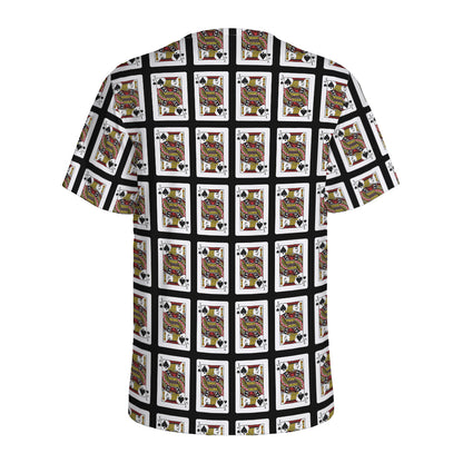 Jack Of Spades Pattern Print Men's Sports T-Shirt