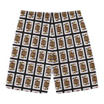 Jack Of Spades Pattern Print Men's Swim Trunks