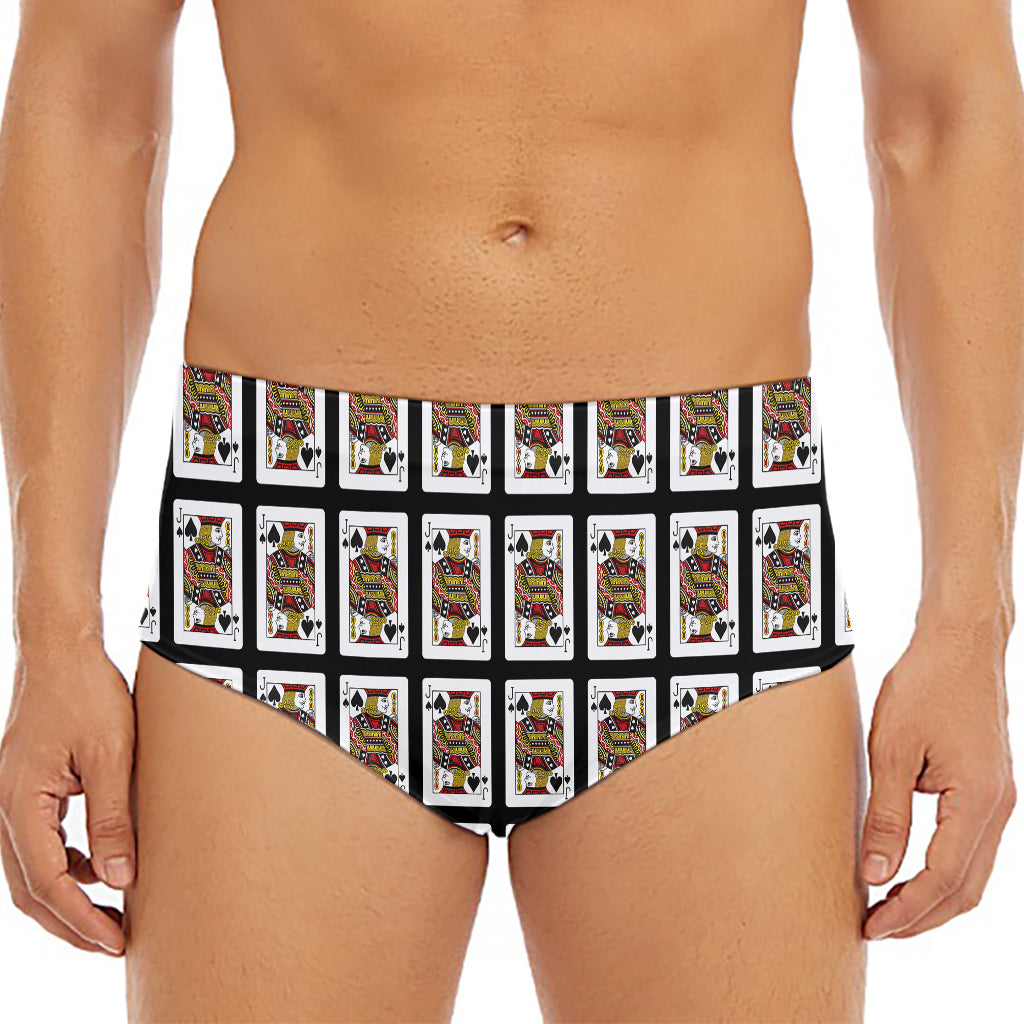 Jack Of Spades Pattern Print Men's Triangle Swim Briefs