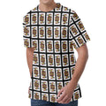 Jack Of Spades Pattern Print Men's Velvet T-Shirt