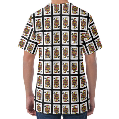 Jack Of Spades Pattern Print Men's Velvet T-Shirt
