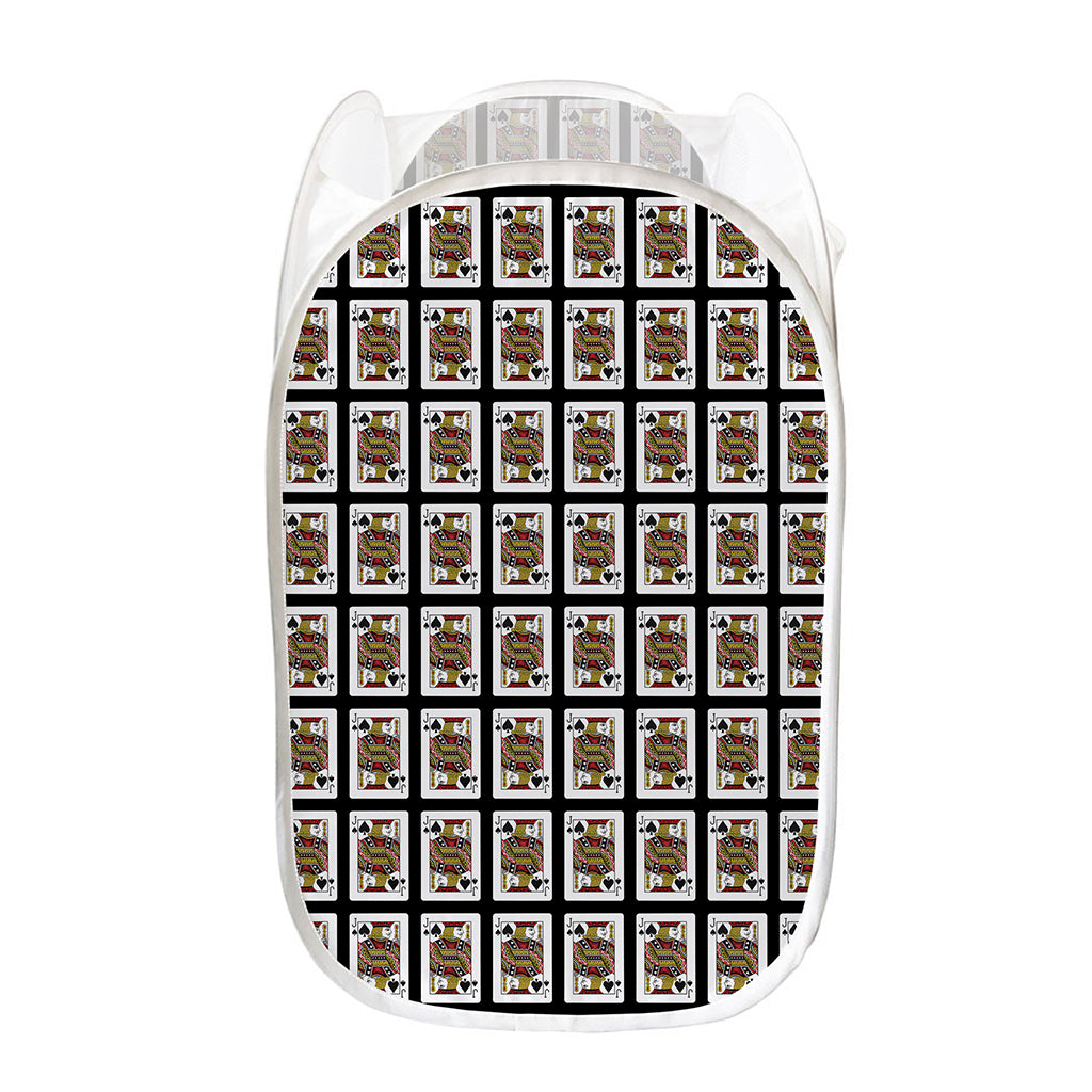 Jack Of Spades Pattern Print Mesh Laundry Hamper