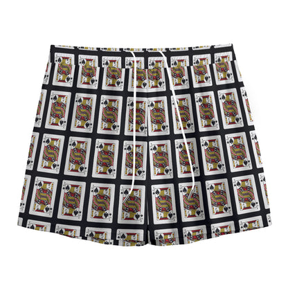 Jack Of Spades Pattern Print Mesh Shorts