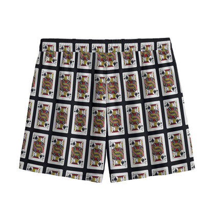 Jack Of Spades Pattern Print Mesh Shorts