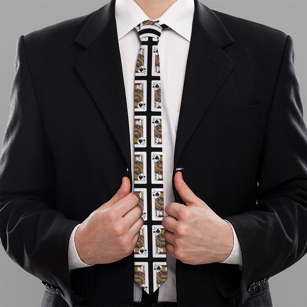 Jack Of Spades Pattern Print Necktie