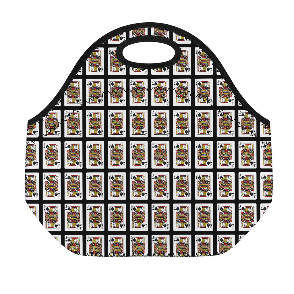 Jack Of Spades Pattern Print Neoprene Lunch Bag