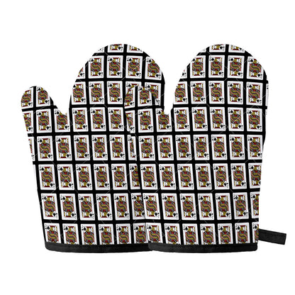 Jack Of Spades Pattern Print Oven Mitts