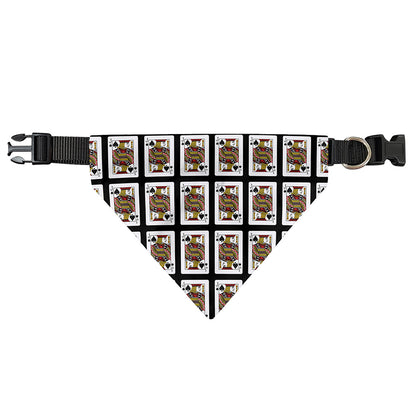 Jack Of Spades Pattern Print Over The Collar Dog Bandana