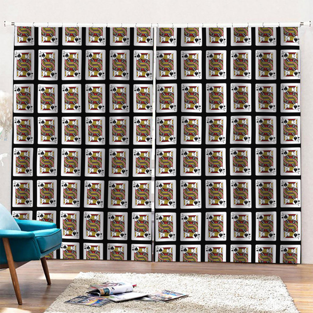 Jack Of Spades Pattern Print Pencil Pleat Curtains