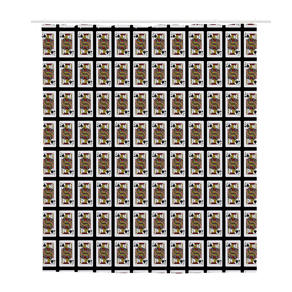 Jack Of Spades Pattern Print Polyester Shower Curtain