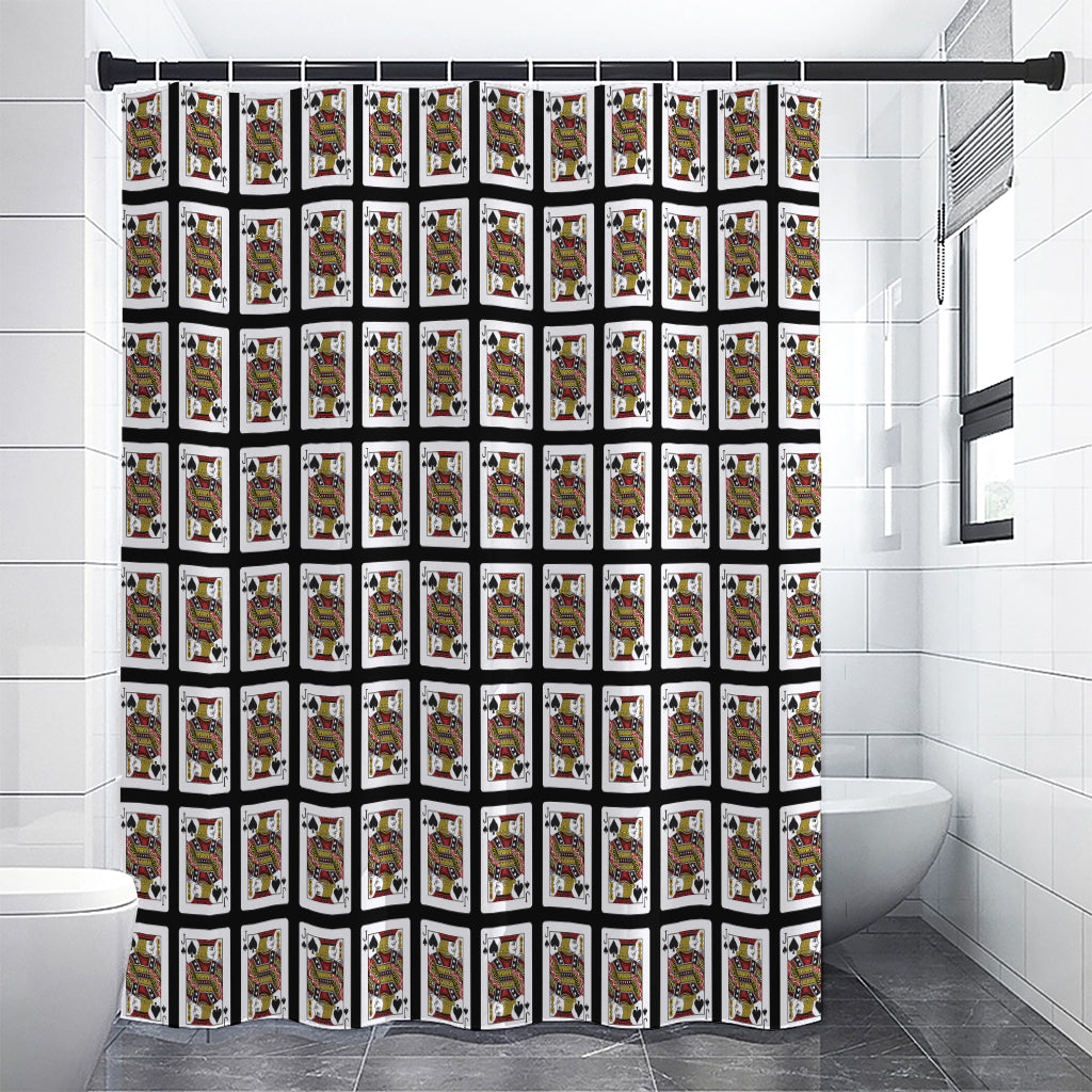 Jack Of Spades Pattern Print Premium Shower Curtain