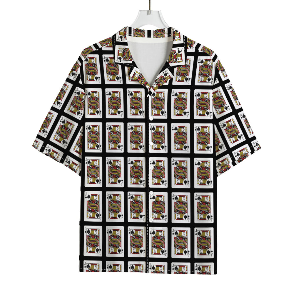 Jack Of Spades Pattern Print Rayon Hawaiian Shirt