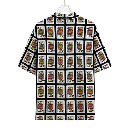 Jack Of Spades Pattern Print Rayon Hawaiian Shirt