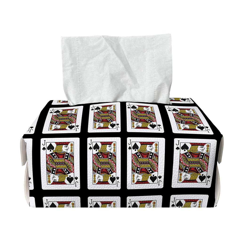 Jack Of Spades Pattern Print Rectangle Tissue Box Cover